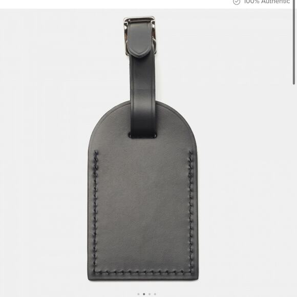 Louis Vuitton Black Leather Luggage Name Tag NEW not stamped - Picture 2 of 6